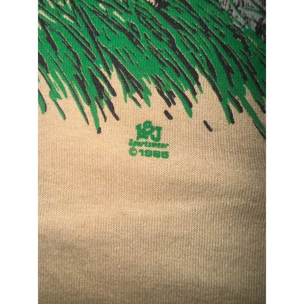 Vintage 1985 Black Bear T-Shirt XL Double Sided Nature Jerzees 50/50 USA Tan - Picture 11 of 11